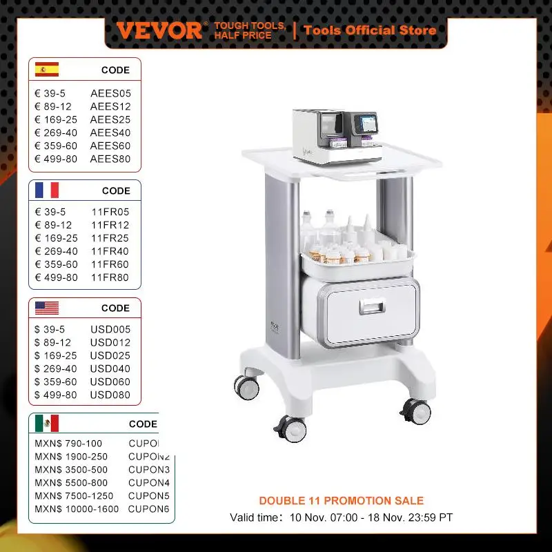VEVOR 2/3/4/5 ярусные лабораторные тележки лабораторная тележка мобильная