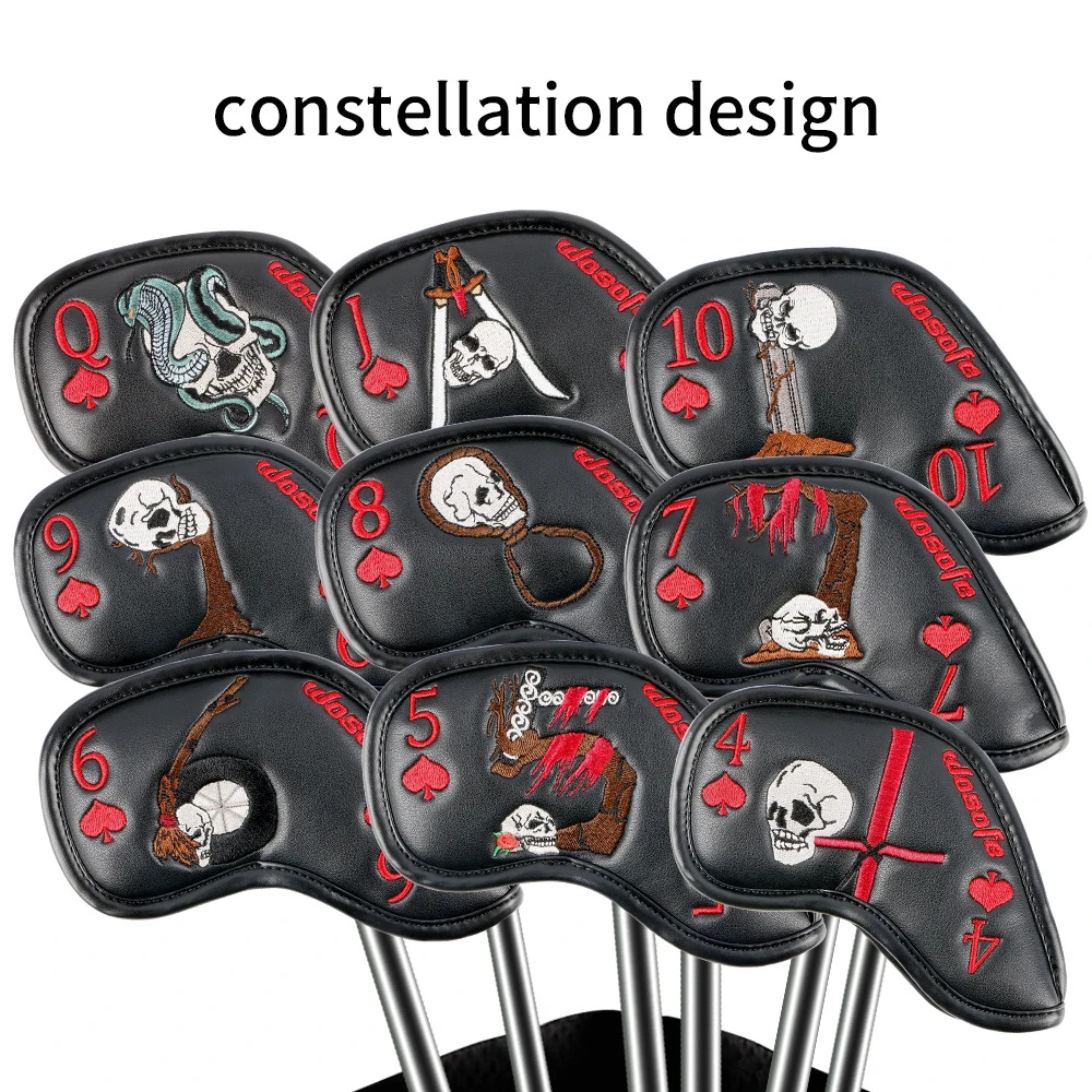 

9 шт., защитный чехол из ПУ кожи для гольфа