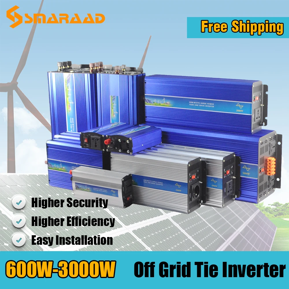 

Upgrade Inverter 3000W 12V/24V/48V DC To AC 110V/220V Car/Solar System/With USB/Off-Grid Pure Sine Wave Power Inverter Portable