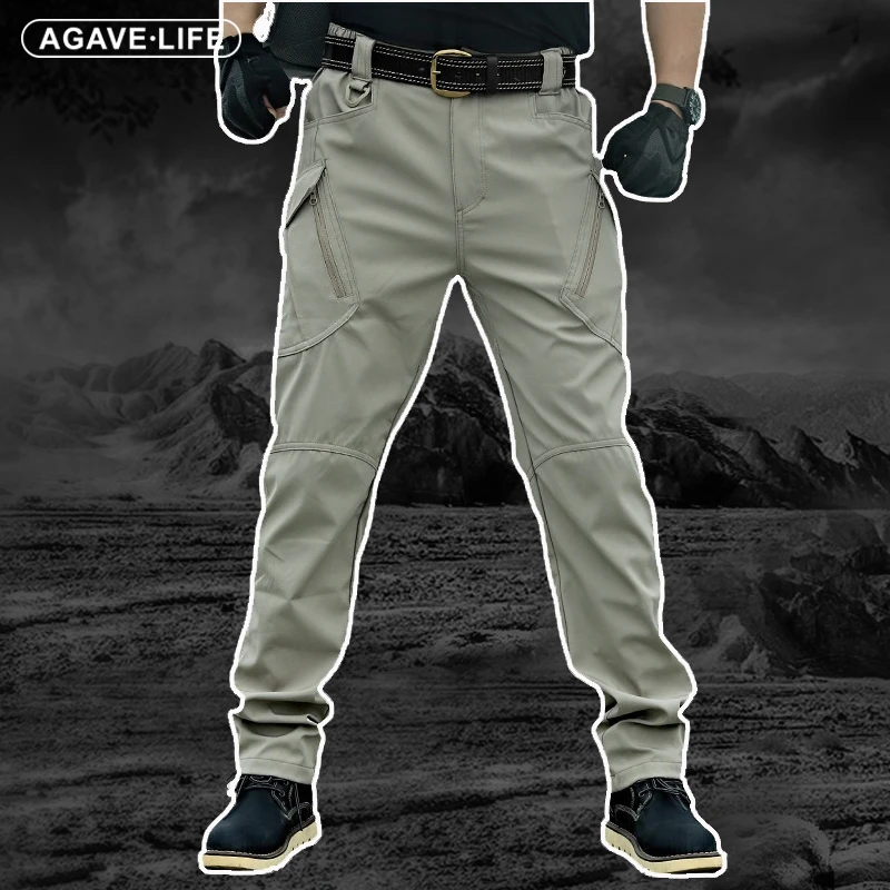 

Мужские Водонепроницаемые тактические брюки, дышащие легкие армейские штаны со множеством карманов, быстросохнущие брюки-карго, повседневные штаны