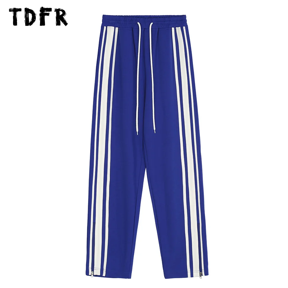 

Track Pants Mens Casual Streetwear Loose Straight Wide Leg Elastic Waist Sports Trousers Men Pants