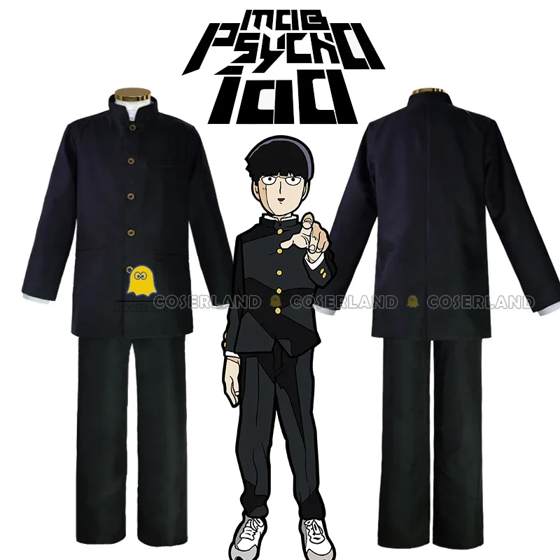 2025 New Anime Psycho 100 Kageyama Shigeo Mob Cosplay Costume Wig Black School Uniform Jacket Pants DK Outfit Halloween P AA
