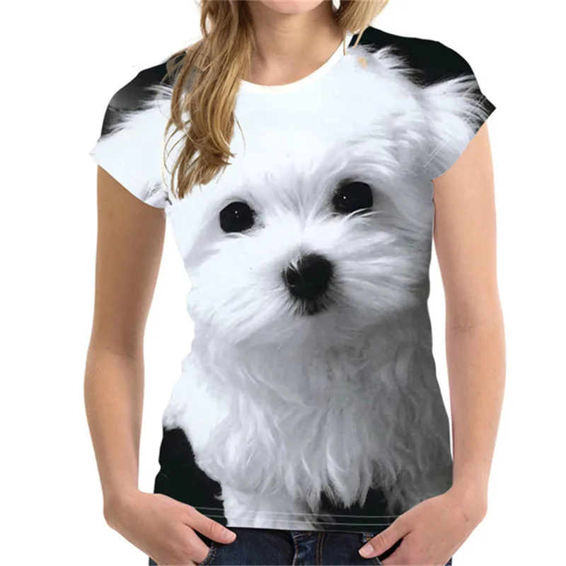 

New Fashion Cute Dog 3D Printed Animal Harajuku Women T Shirt O Neck Short Sleeve Unisex Top Oversized T Shirt Summer XXS-6XL