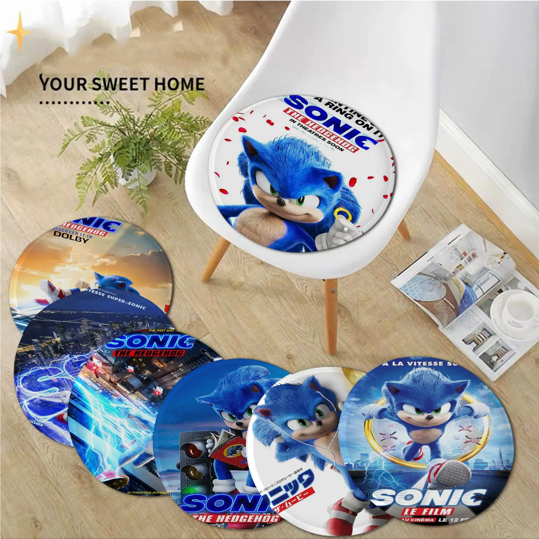 

BANDAI Sonic European Plush Cushion Home Back Cushion Soft Comfortable 50x50cm Seat Mat