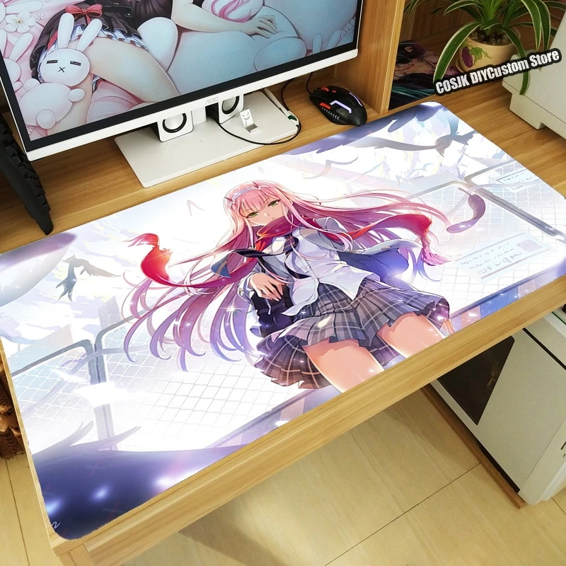 

Аниме дорогой в FRANXX Ichigo Zero два коврика для мыши большой утолщенный Настольный коврик для клавиатуры компьютерный Коврик Для Мыши игровые ак...