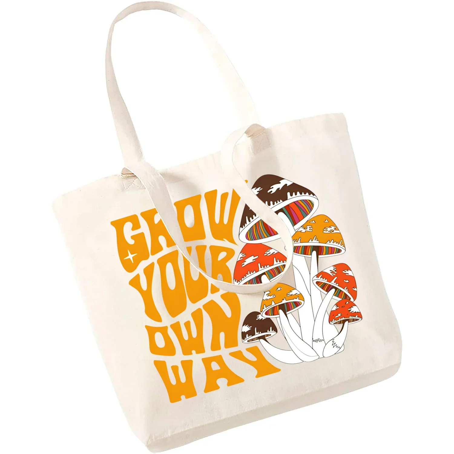 Чёрная парусиновая сумочка в стиле психоделической магии грибов сумка для