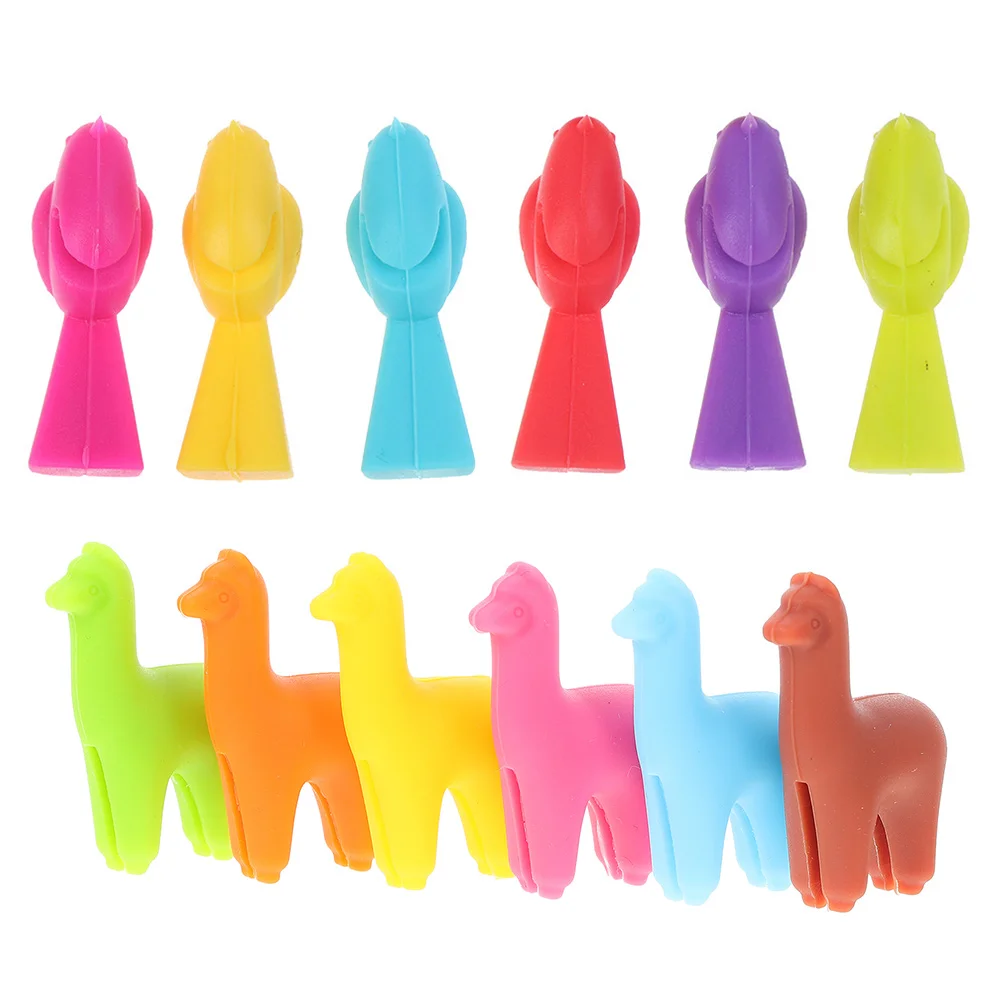 

12 шт., силиконовые яркие маркеры для напитков