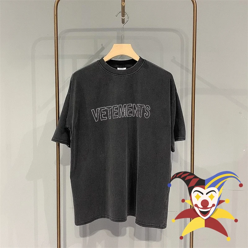

Embroidery Vetements Limited Edition Nice Washed T-Shirt Men Women Tags Tee Simple Classic VTM Short Sleeve T Shirt