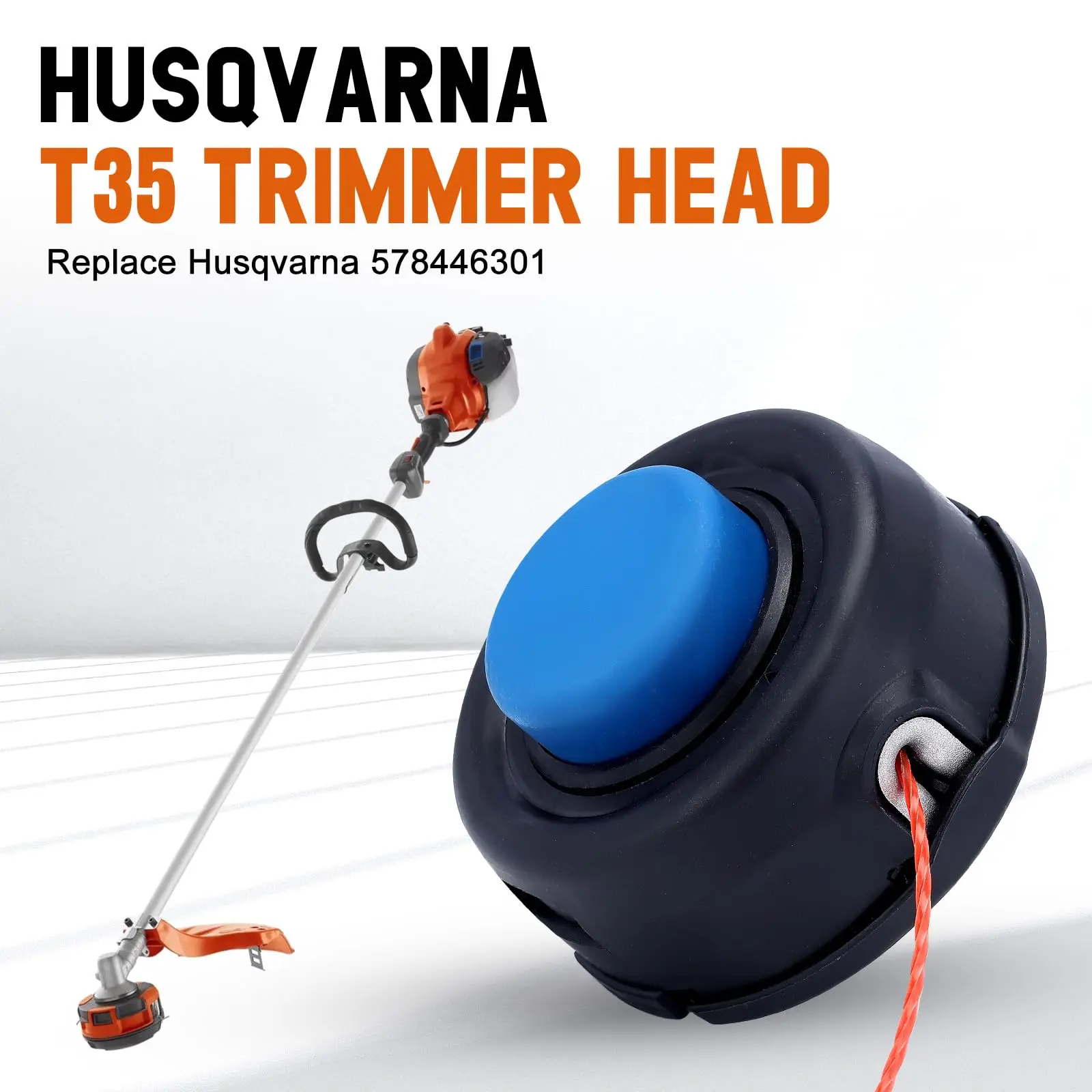 Фото Триммерная головка T35 с леской 20 м, подходит для Husq Weed Eater 123L 128LD 223L 225L 224L 232L 322L 323L 326L 525L Заменяет 578446301   Струна №2