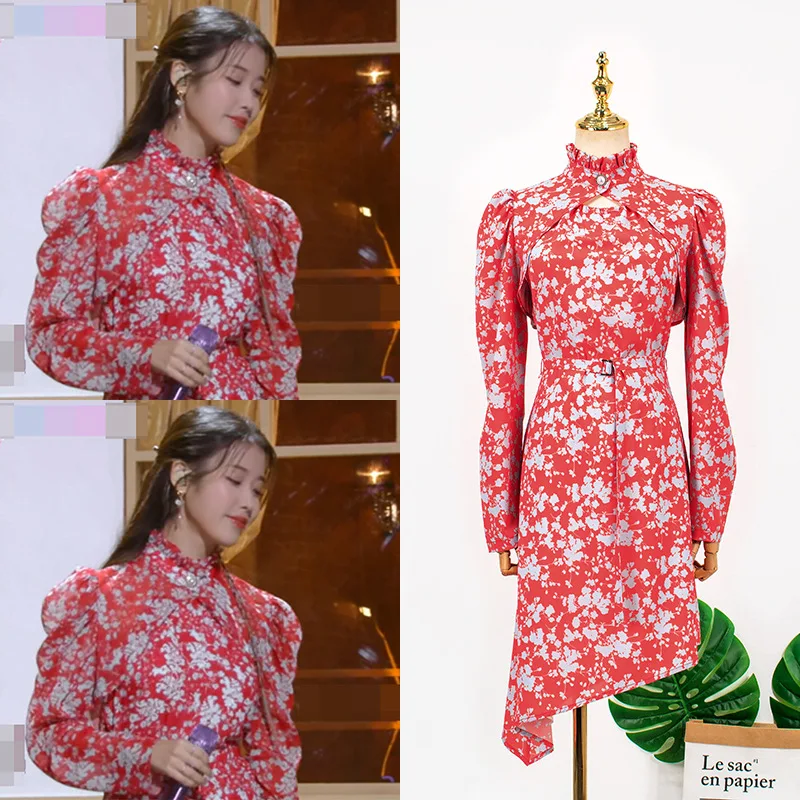 

kpop IU Lee Ji Eun 2 Pieces Set 2022 New Korean Fashion Black Elegant Dresses Women Short Coat Ladies Summer Party Clothes Sets