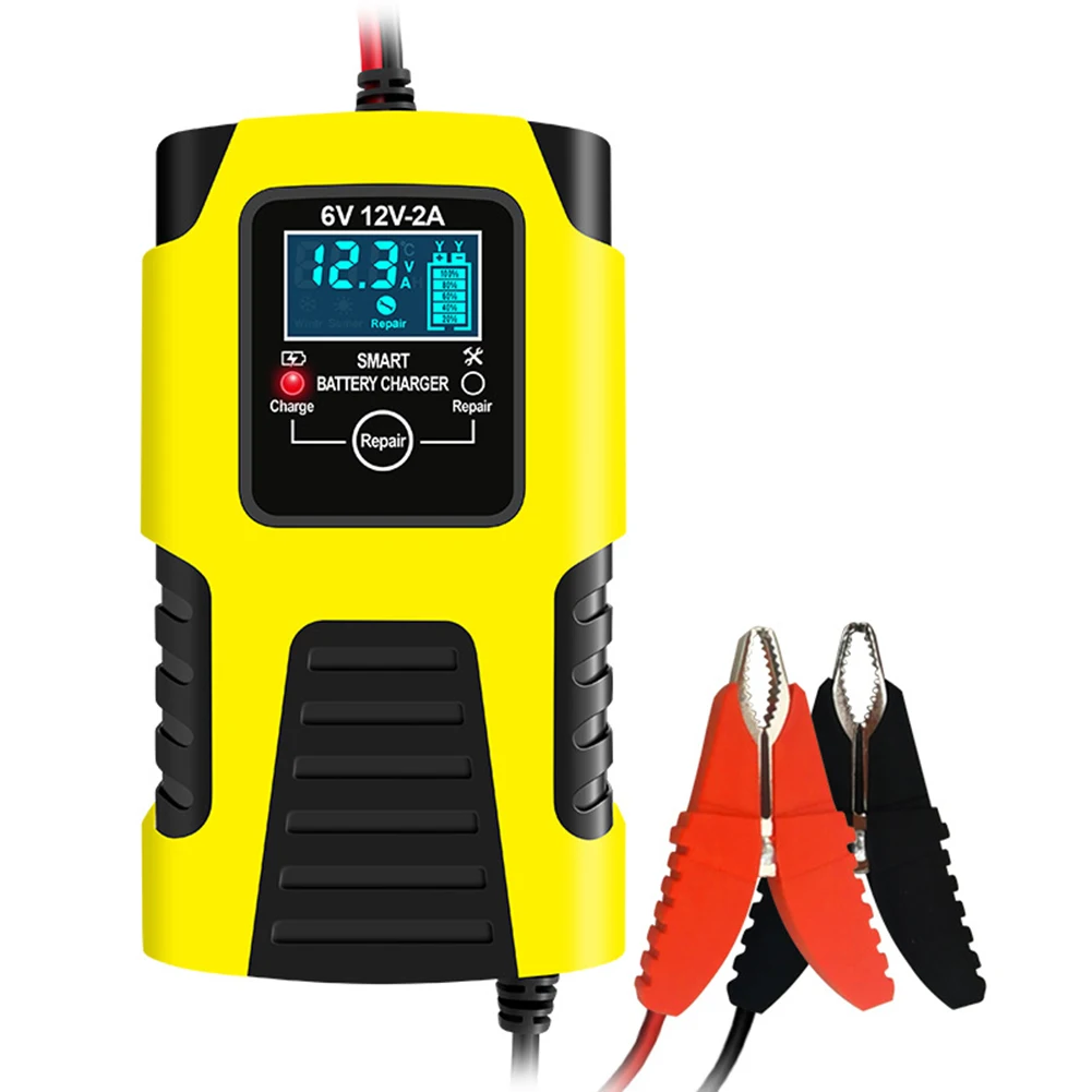 

6V 12V Car Battery Charger 3 Stages Digital Display Smart Motorcycle Battery Chargers Automatic Fast Charging for Wet Lead Acid