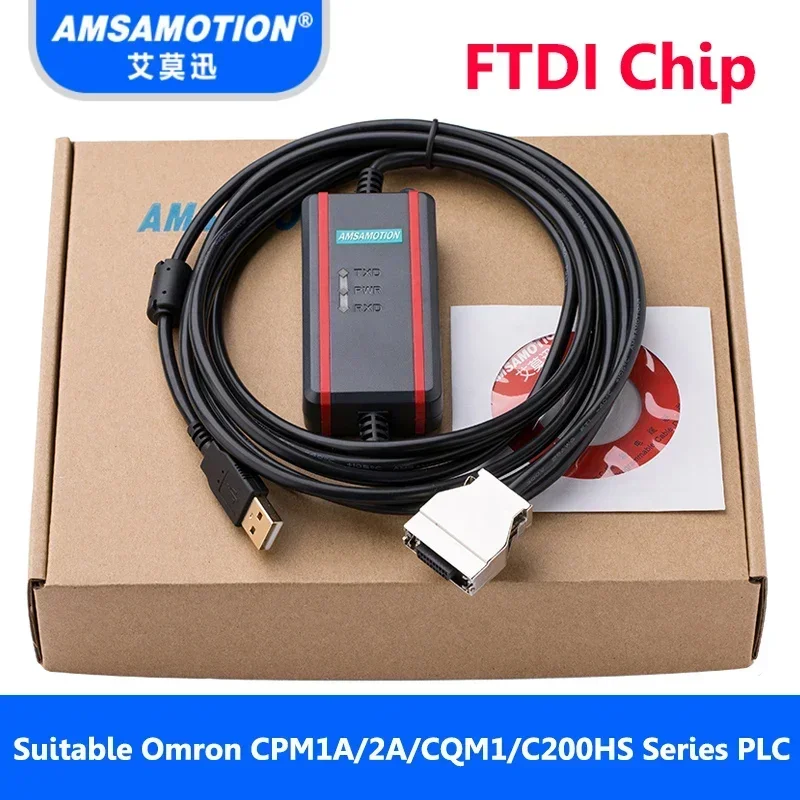 Фото Кабель для загрузки USB-CIF02, подходящий для серии Omron CPM1A/2A, кабель для программирования ПЛК, обновленный USB-порт CQM1-CIF02 №1