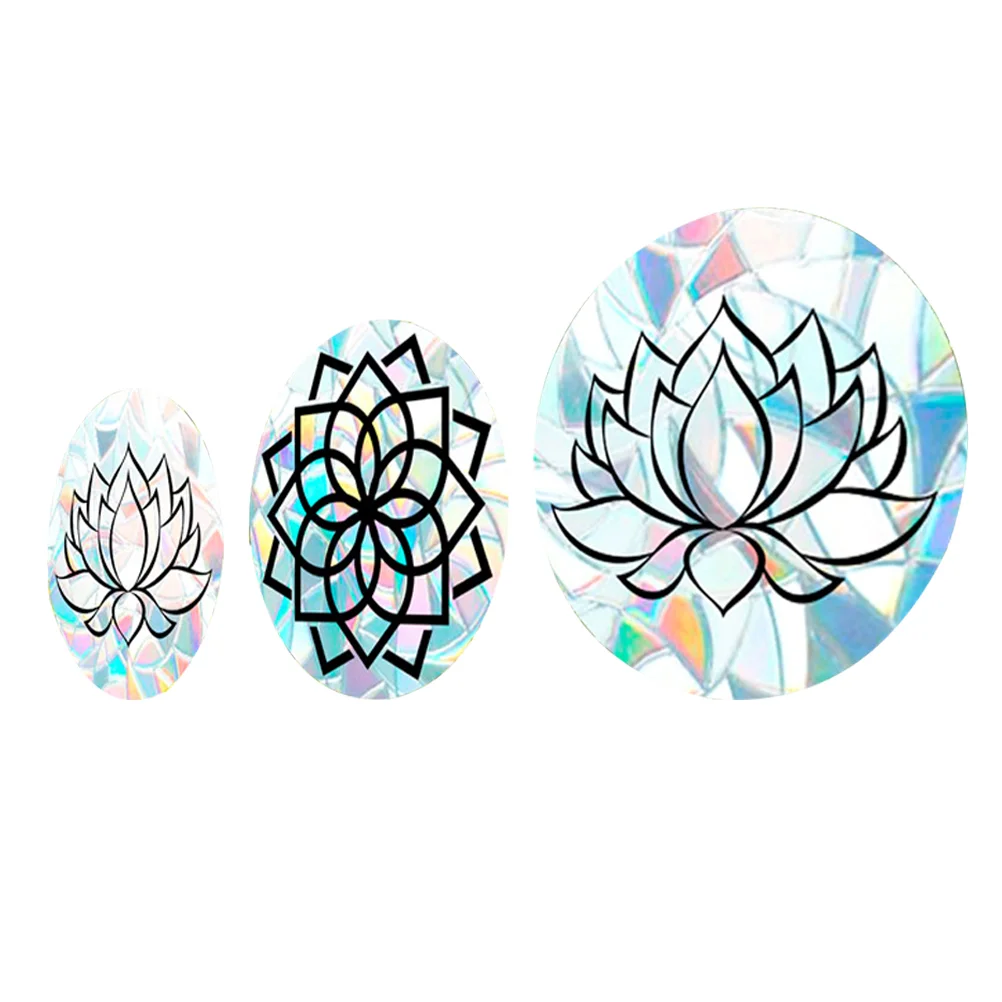 

Window Sticker Cling Mandala Clings Glass Decals Wall Static Flower Diy Decal Anti Collision Film Rainbow Adhesive Stickers