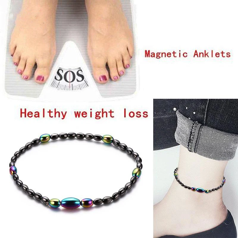 

Magnetic Slimming Ankle Bracelet Black Gallstone Weight Loss Stimulating Acupoints Therapy Fat Burning Health Care Women Jewelry