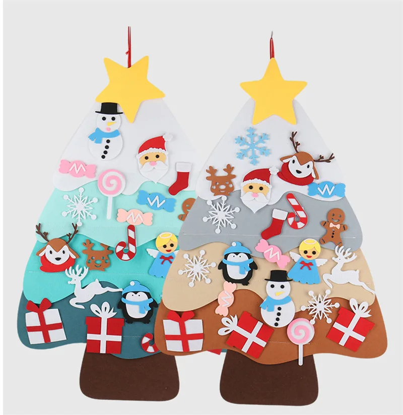 

DIY фетровая Рождественская елка, снеговик, лось, Санта-Клаус, подвеска для дома, рождественские украшения, Рождество 2022
