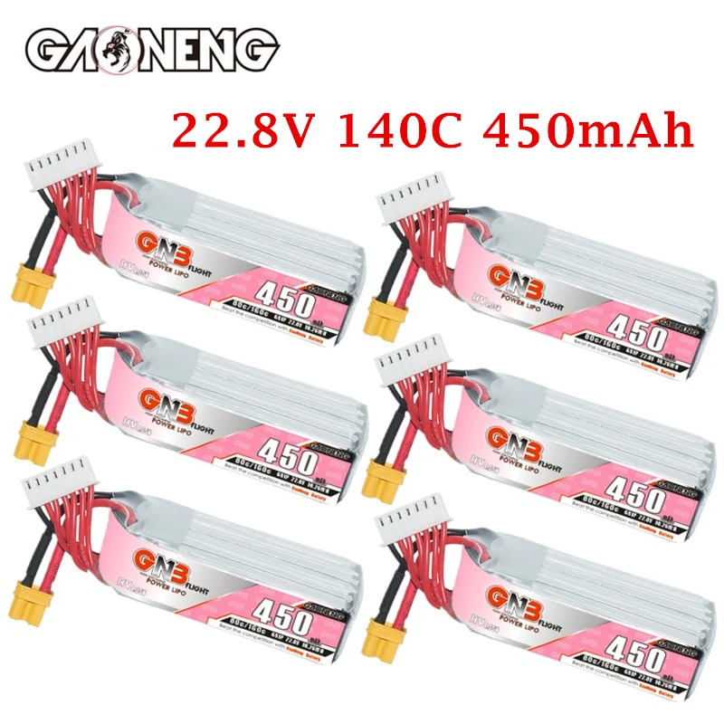 

Аккумуляторная батарея для дрона RC FPV GNB 6S 22,8 в 450 мАч 80C/160C Lipo для Mini Four Axis FPV модели Вертолет UAV 22,8 в аккумулятор