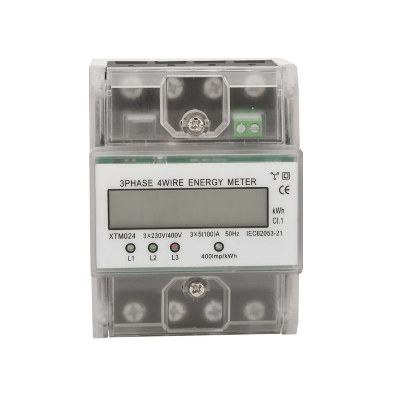 

Meter Power Electricity Meter 100×76×65mm 230/400V 3-Phase 4-Wire 400imp/kWh 5-100A Electricity Meter LCD Digital