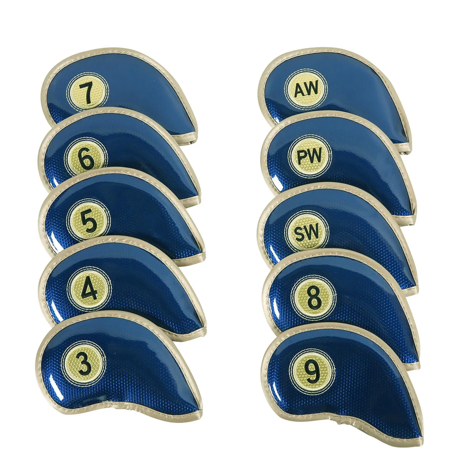 

10Pcs Golf Iron Headcovers Set Anti Scratch PU Leather Waterproof for Golfer