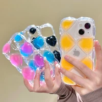 stylish 3d clear diamond colour case for iphone 13 11 12 pro max xs xr x transparent soft silicone shockproof lattice back cover