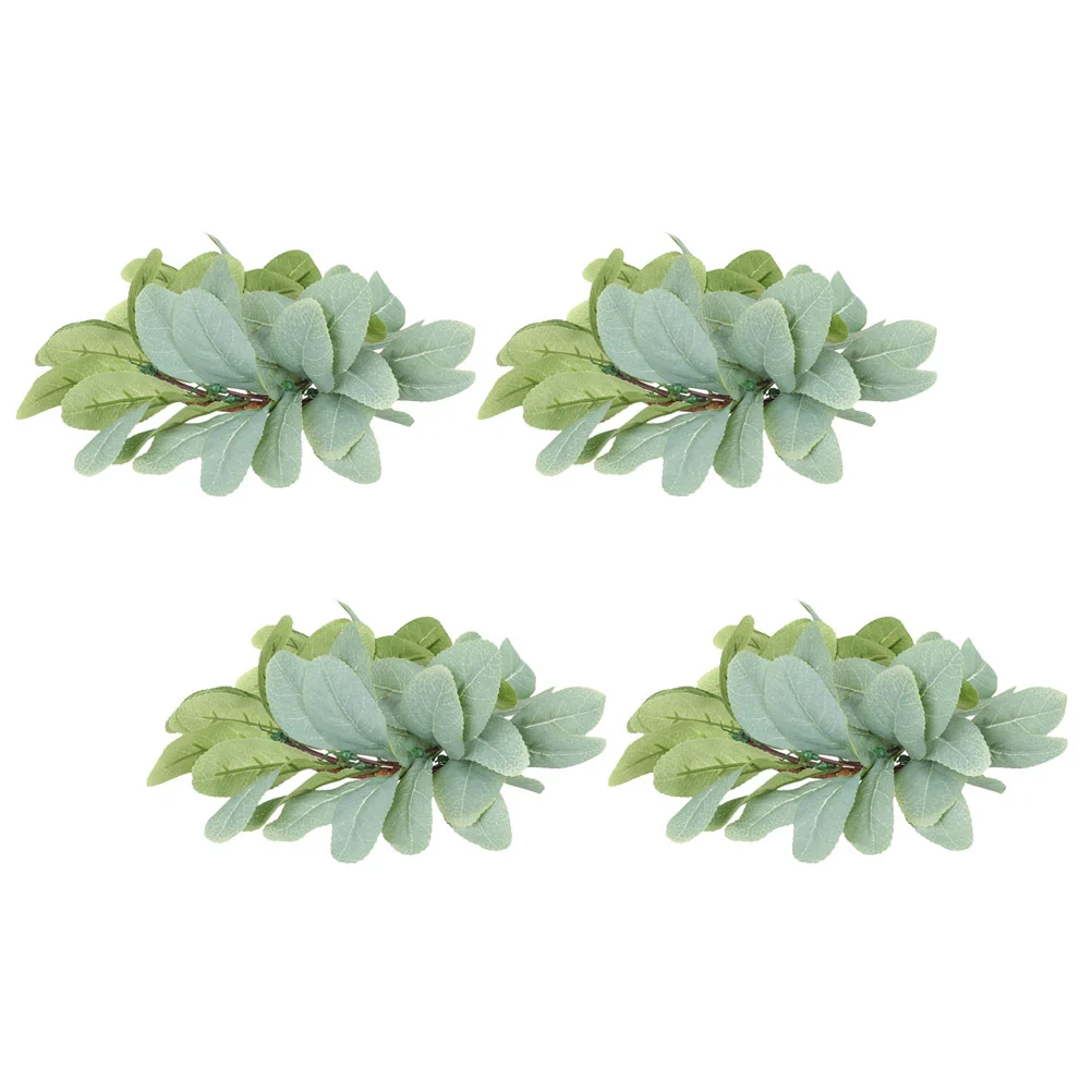 

4pcs Artificial Leaf Wreath Hanging Leaf Wreath Front Door Wreath Xmas Wedding Wreath