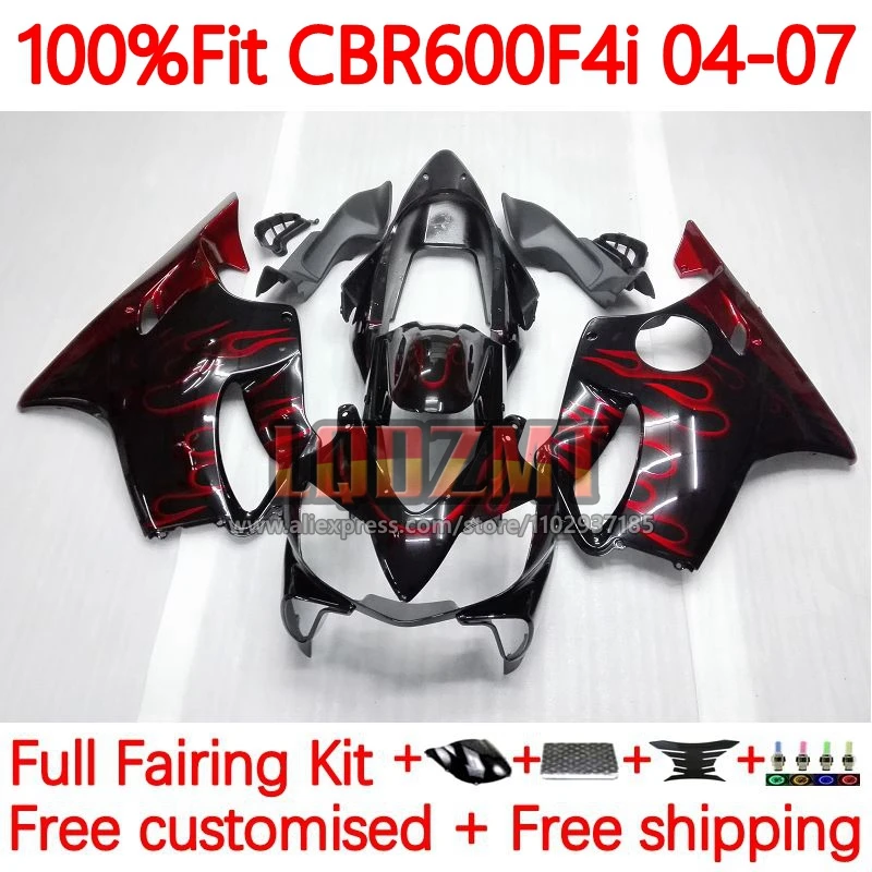 

Injection Body For HONDA CBR600 Red Flames CBR 600 F4i 600F4i 600CC 04 05 06 07 CBR600F4i 2004 2005 2006 2007 Fairing 138No.83