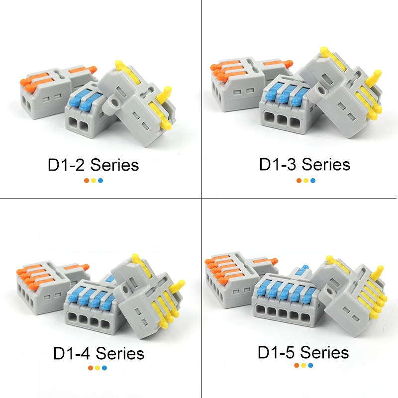 Brand New Compact 3/4/5/6 Pin Spring Conductor Splicing Terminal Block Quick Electrical Cable Push In Wire Connector 213 214 215 - купить по