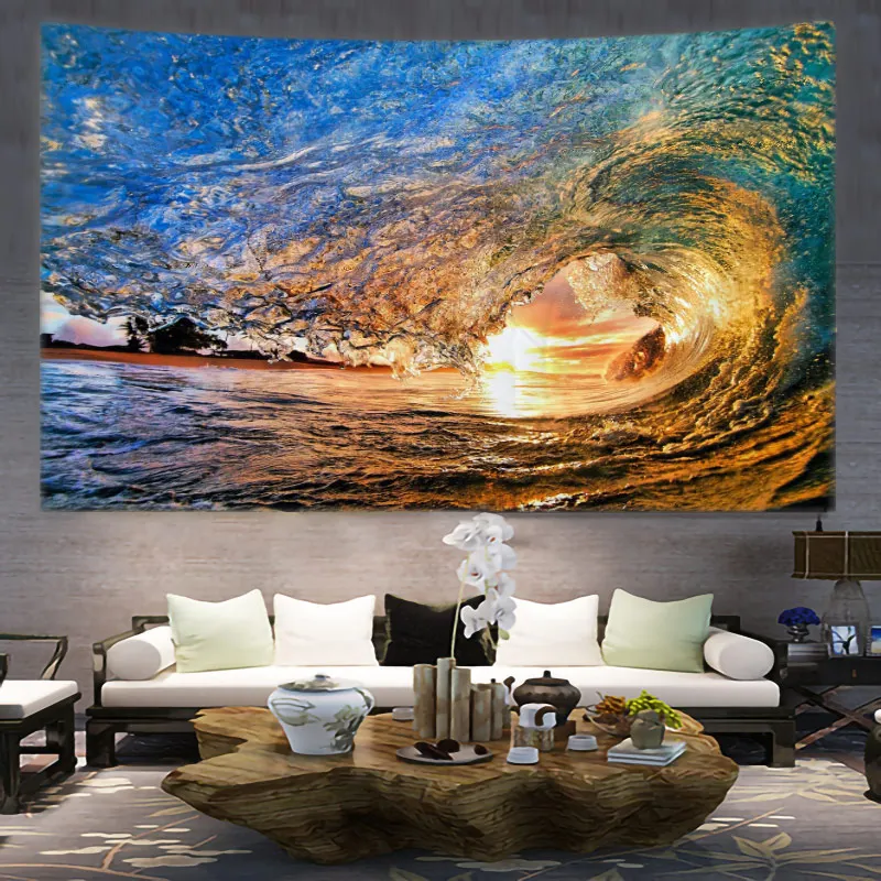 

Sea Wave Tapestry Wall Hanging Art Tapices Room Home House Hogar Bedroom Masion Jardim Aesthetic Decor For 2023 Tapiz Y2k