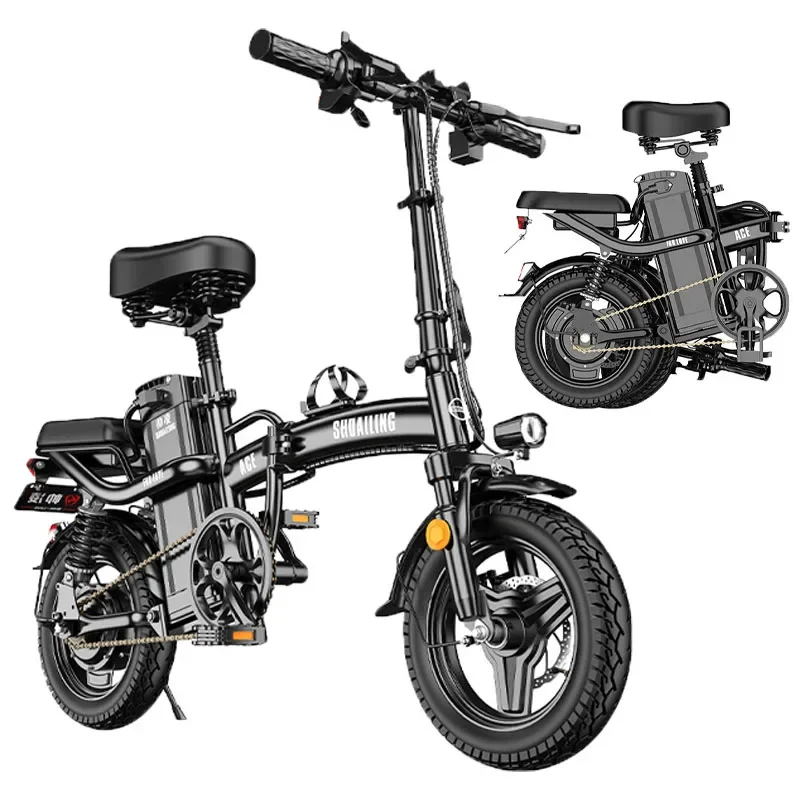 

Folding electric bicycle 400W motor 48V 25Ah 14inch Lithium Battery ebike Adults Commuter mini mobility city Road Electric Bike