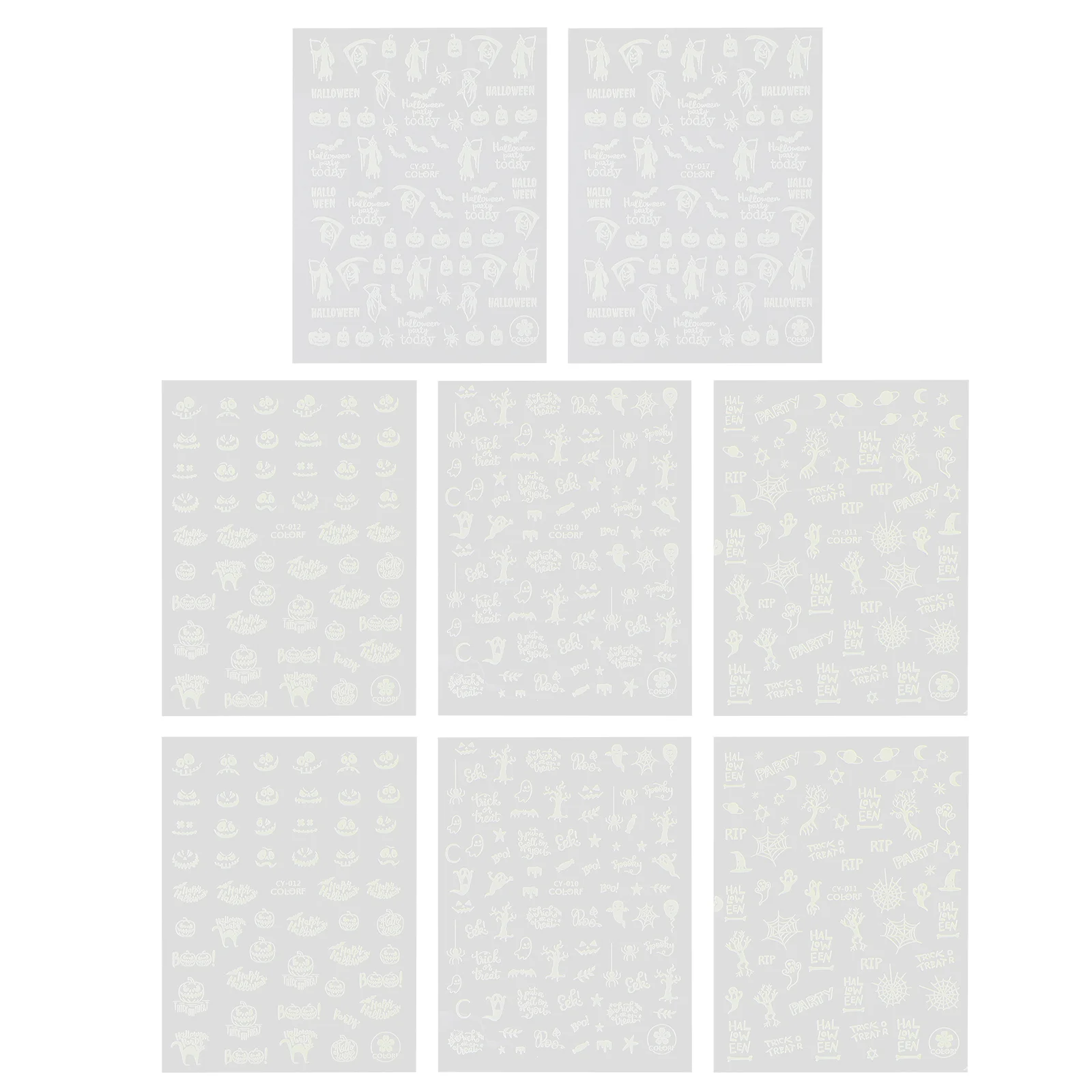 

Nail Stickers Decals Gothic Manicure DIY Nail Decals Stickers Pumpkin Bat Spider Web Nails Design for Decor, 8 Sheets