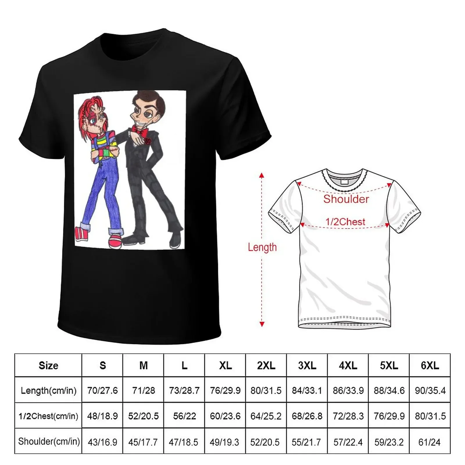Футболка Chucky and Slappy топы возвышенные рубашки черные футболки с рисунком для
