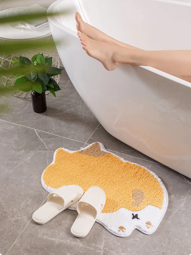 

Imitation Cashmere Lovely Special-Shaped Living Room,Bedroom Door Mat,Home Decoration,Bathroom,Water Absorption,Non-Slip Mat