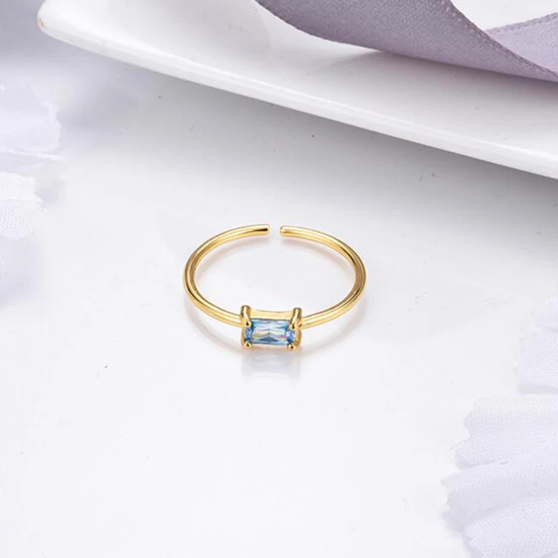 

YUXINTOME 24k Gold Plated Silver Colorful Zircon Adjustable Rings Adjustable Luxury Fashion Jewelry 2022 Party Wedding Jewelry