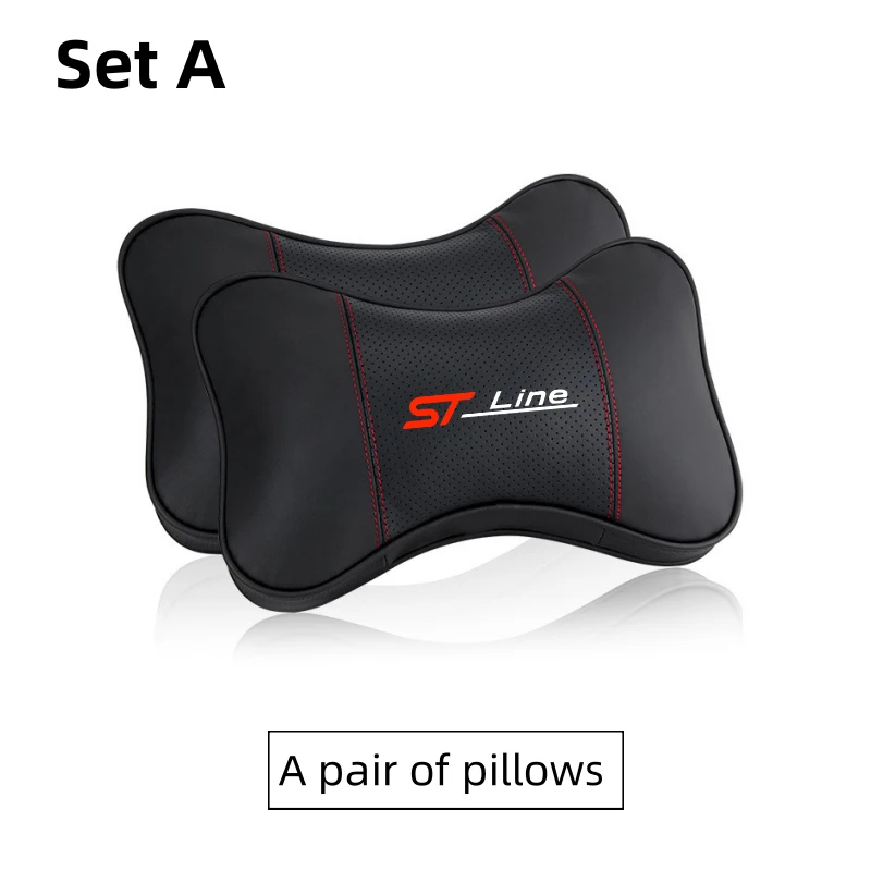 

Кожаная подушка для шеи автомобиля, дышащая сетчатая защита для шеи автомобильного сиденья для Ford St Line Focus X 2 3 Kuga Fiesta Mondeo, автомобильные аксессуары