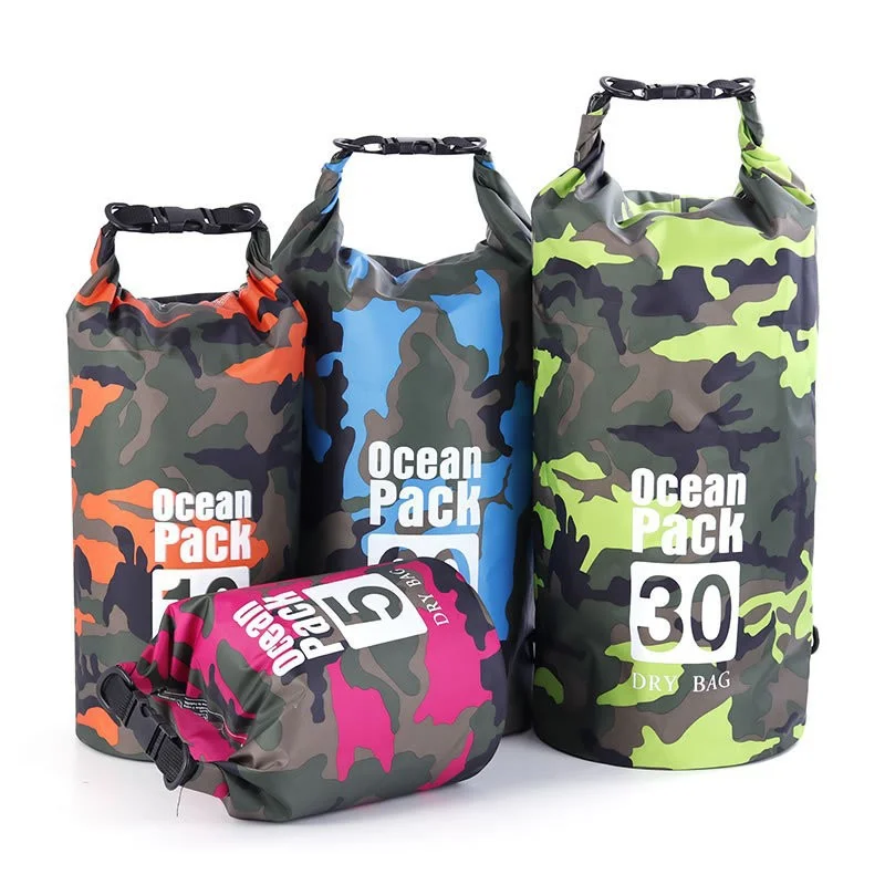 Foldable Waterproof Bag 5L/10L 20L/30L Waterproof Bucket Outdoor Beach Rafting Bag Swimming Supplies