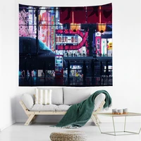 natural city night scenery tapestry wall hanging fabric home decor fantasy personality blanket tapestries rome decoration carpet