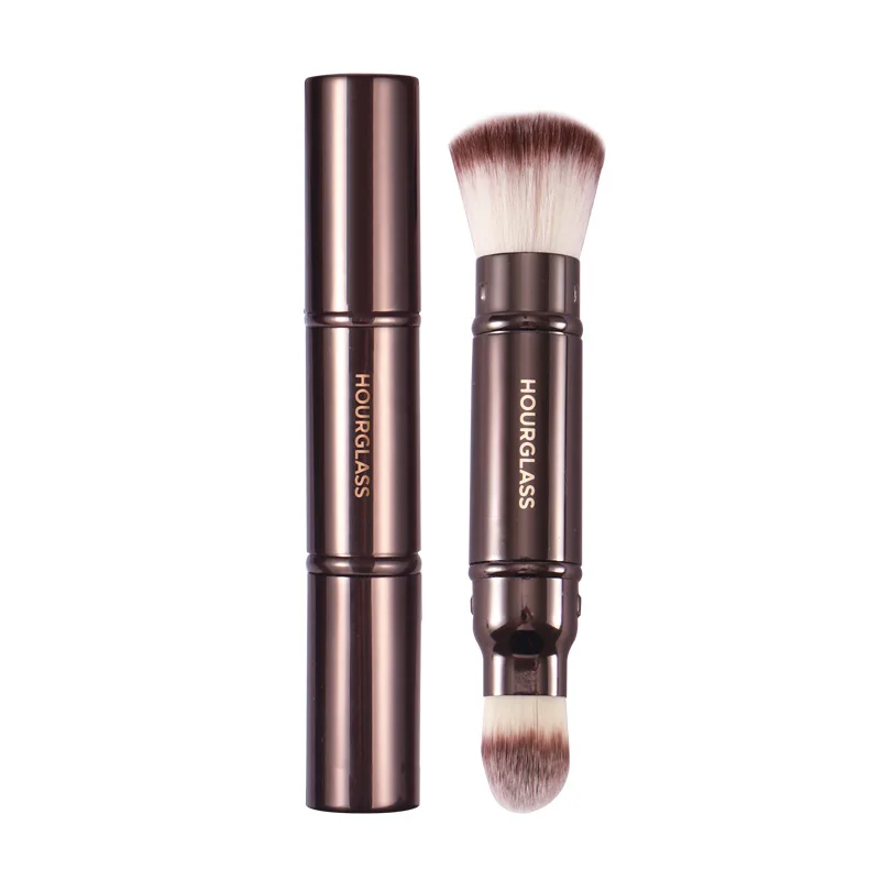 Hourglass15# Double-Ended Complexion Portable Powder Blush RetractableFoundation Concealer Cosmetics Brush Tools Makeup Brushes