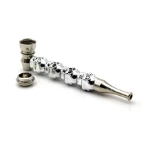 new 4 skulls metal pipe fashion trend portable detachable zinc alloy pipe with cover