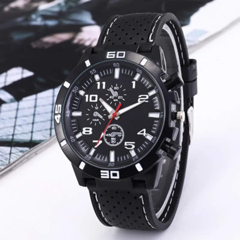 New Hot Selling Sports Silicone Fashion Racing Business Quartz Men's Watch