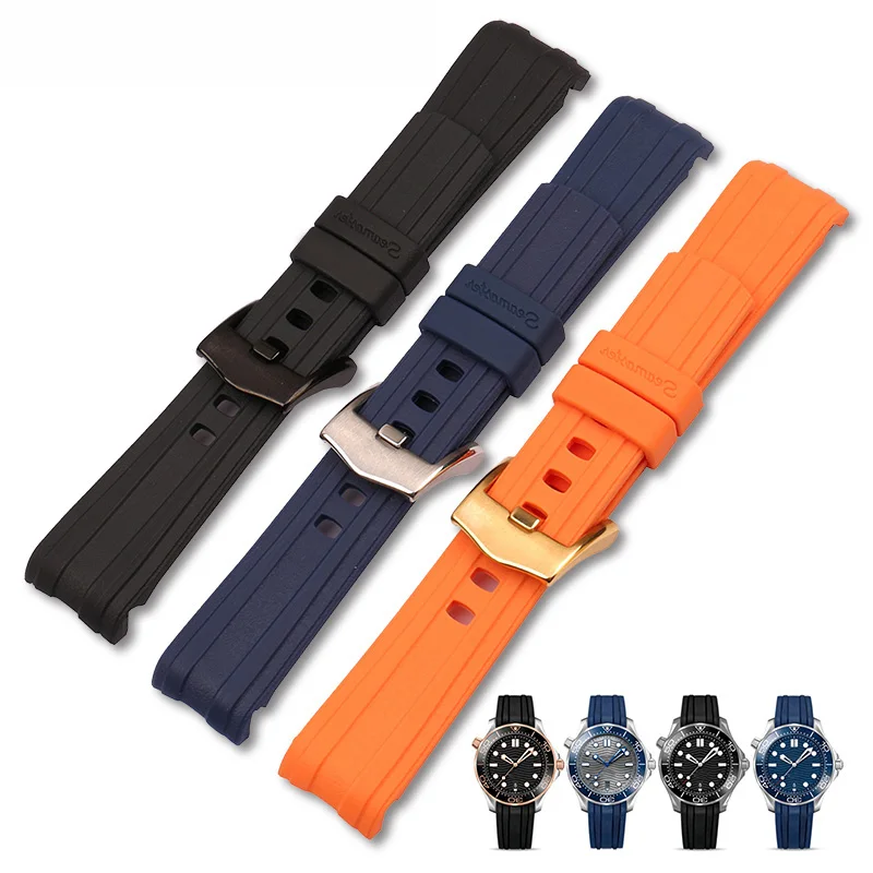 

Ремешок силиконовый для часов Omega, 20 мм, резиновая Пряжка, аксессуары для часов, ремешок для часов серий SEAMASTER 300