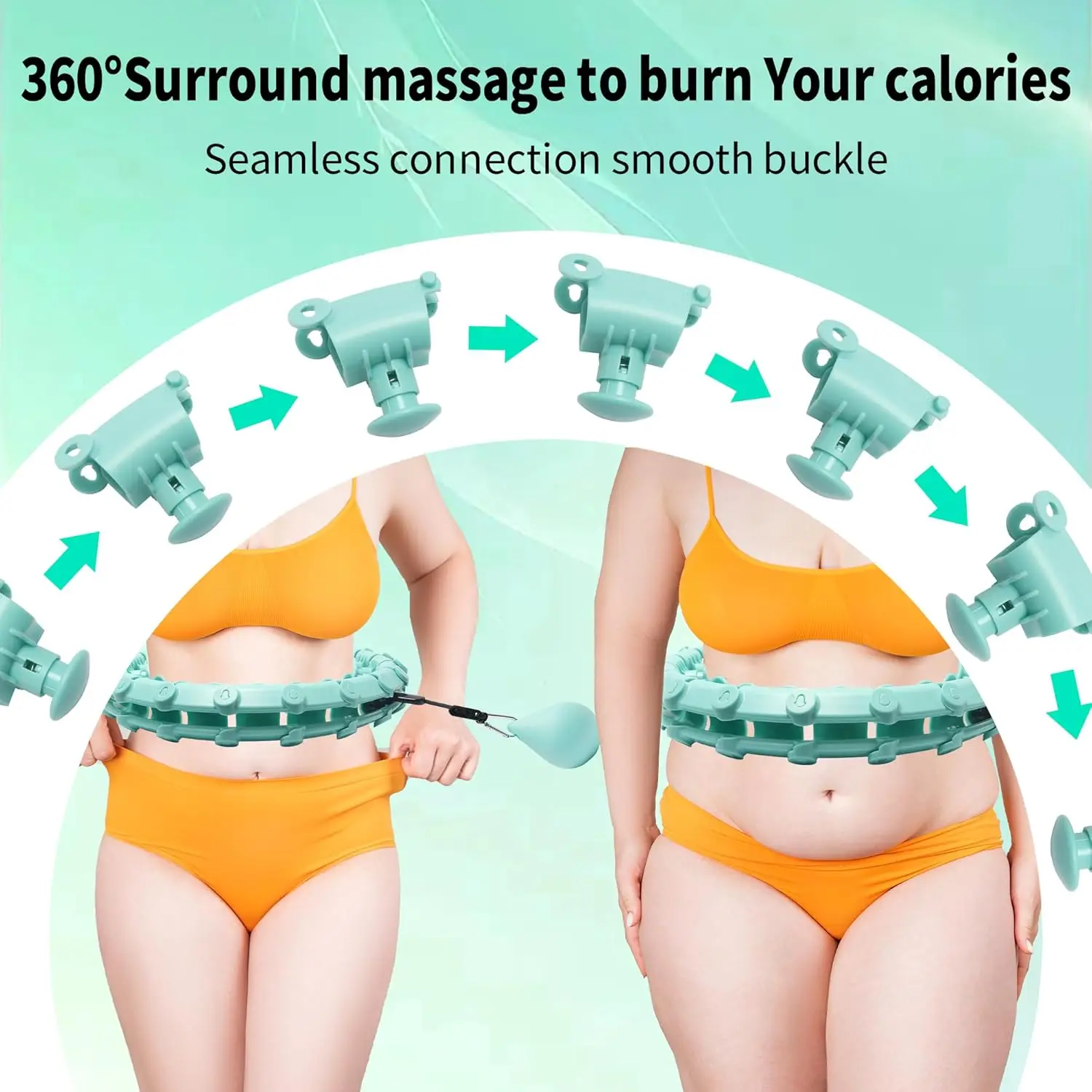 Фото Coolboss Weighted Workout Hula Circle 33 Knots Infinity Hoola Fit Hoop Plus Size для похудения взрослых - Smart Exercise Waist Ri №5
