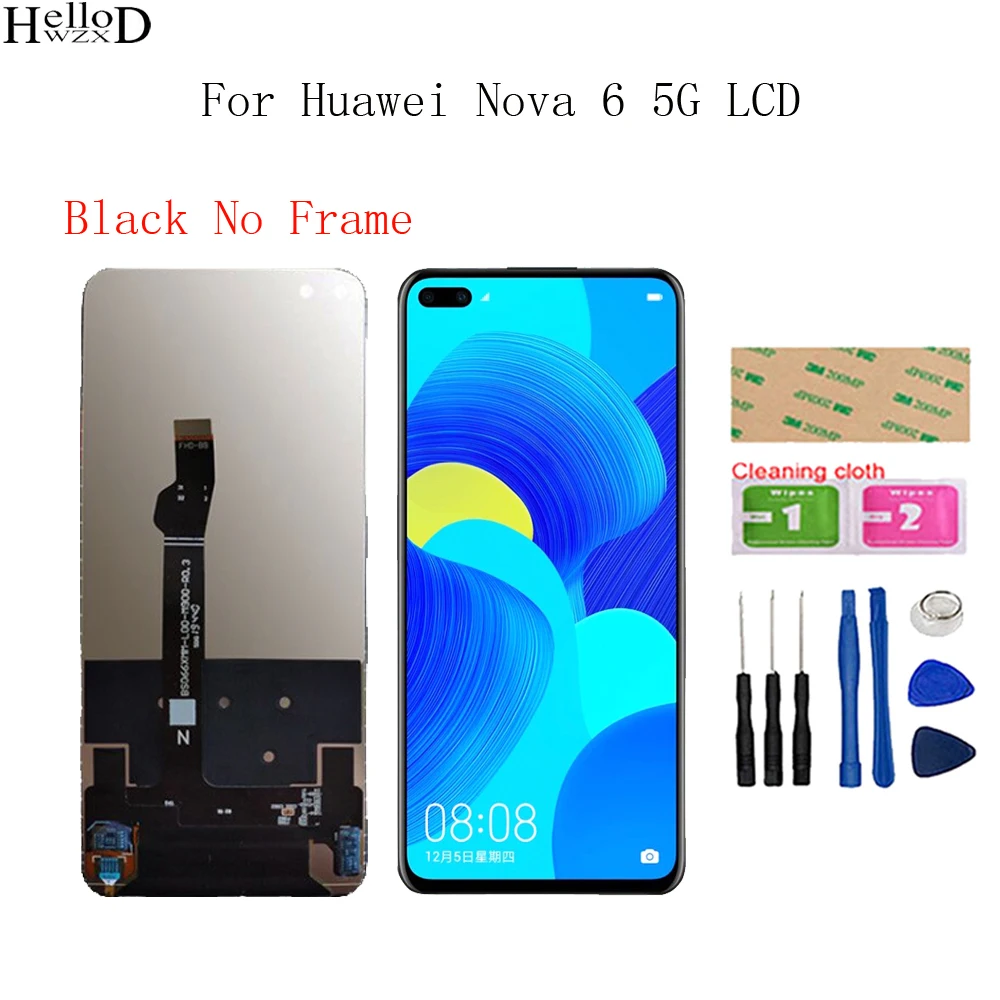 

ЖК-дисплей 6,57 дюйма для Huawei Nova 6 5G, сенсорный экран для Nova 6 5G, дигитайзер в сборе, запасные части, инструменты