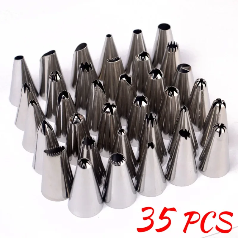 

Nozzles Chocolate Cake Decorating Icing Piping Ice Cream Pastry Cookie Decoration Stainless Steel Dessert Cupcake DIY Decor Tool