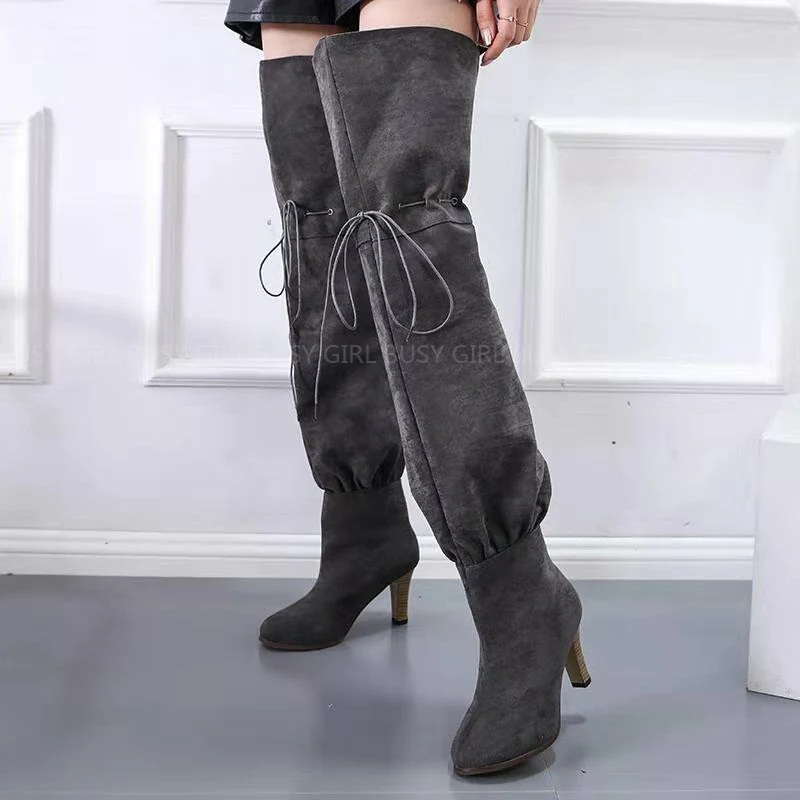High -heeled over -the -knee boots 2022 autumn and winter new thin boots sexy elasticity