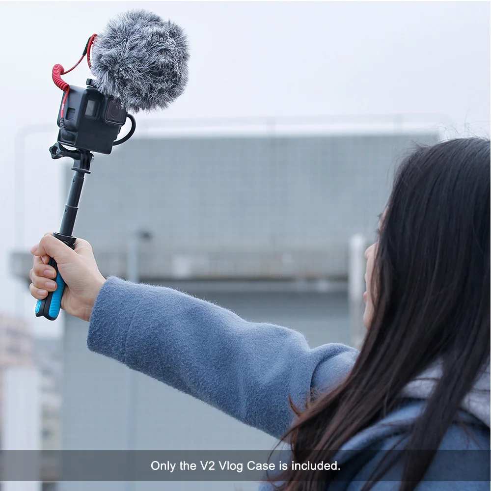 Чехол для экшн-камеры V2 Vlog GoPro Hero 7 6 5 черный с креплением холодного башмака