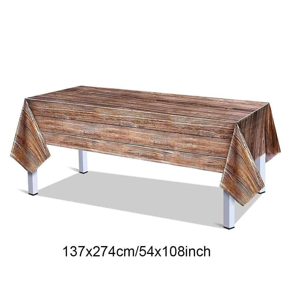 Скатерть под дерево одноразовые пластиковые прямоугольные скатерти тарелки