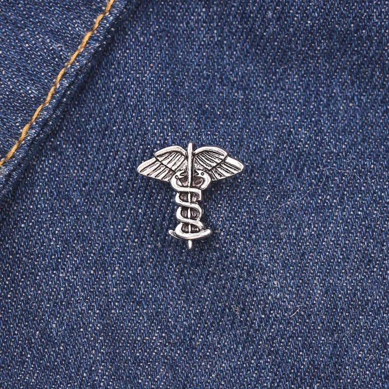 

Caduceus Enamel Pin Friends New Year Gift Lapel Pins Women's Brooch Badges Christmas Jewelry Fashion Accessories