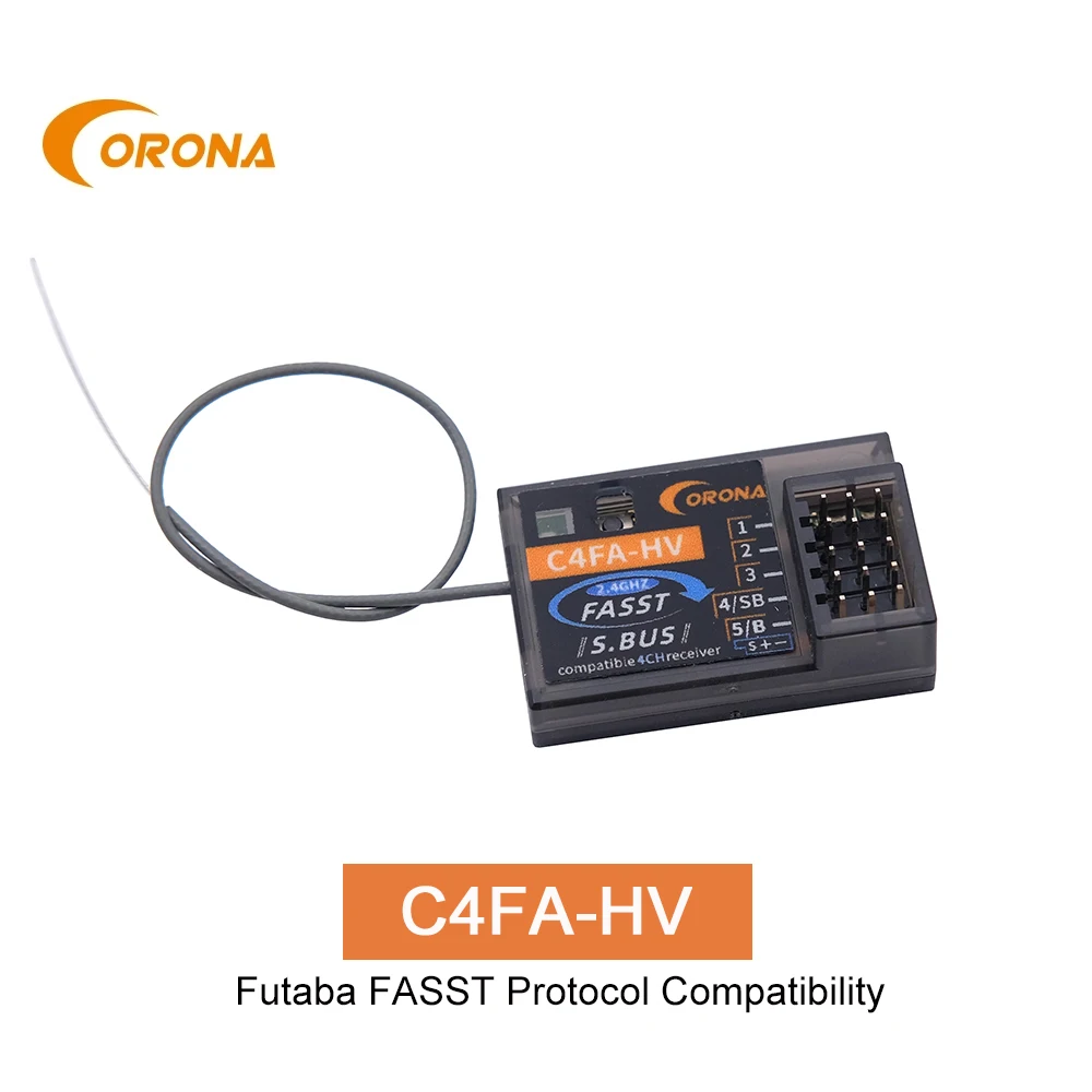 

CORONA C4FA-HV Futaba FASST Compatible Receiver SBUS Output for 3PK 4PKS TM7/8/10/14 8FG 10CG 12FG T14SG RC Car Boat Accessory