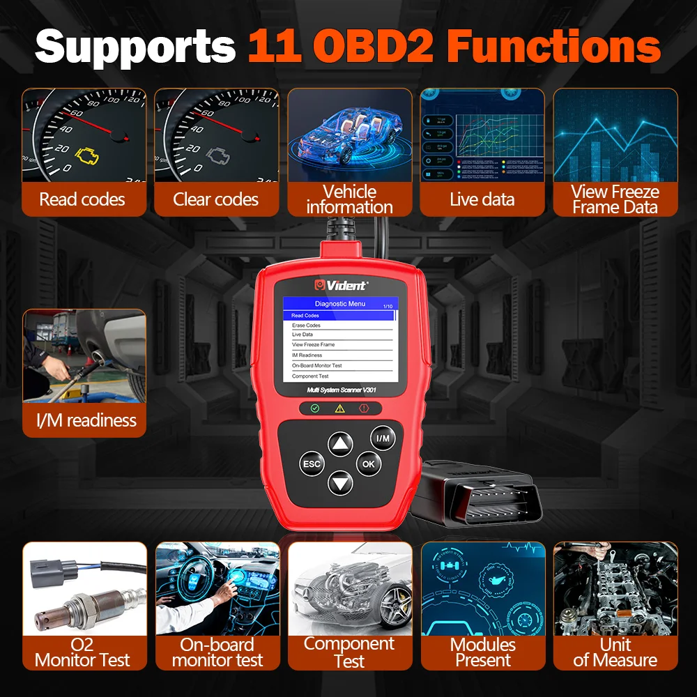 Vident V301 OBD2 диагностические инструменты для VW/Audi/Skoda/Seat многосистемный