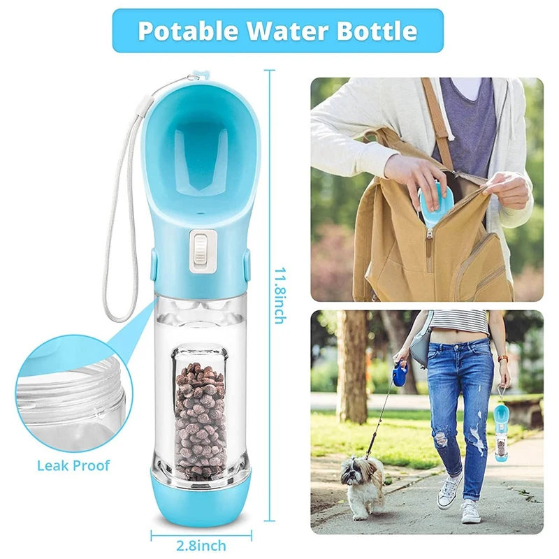 

Бутылка для воды для собак, многофункциональный дозатор воды для собак с питьевой водой, портативная герметичная фотобутылка для улицы