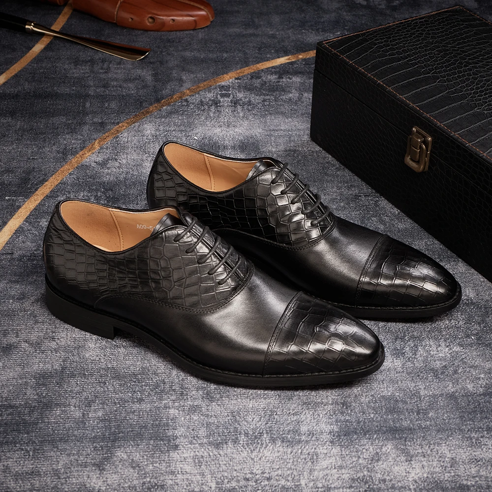 Туфли-оксфорды мужские классические натуральная кожа на шнуровке для